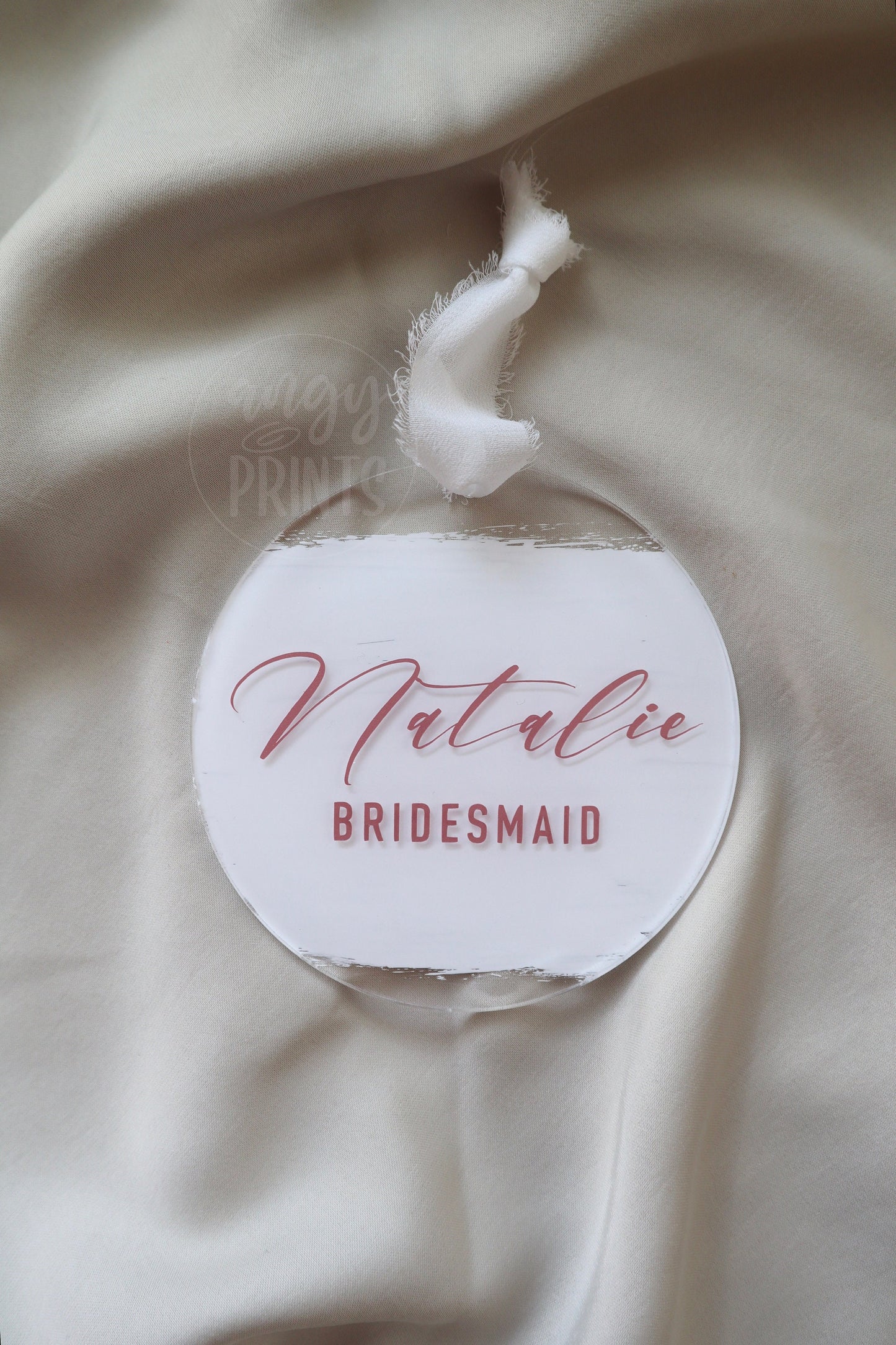 Christmas Personalized Bridesmaid Acrylic Ornament | Maid of Honor Gift | Bridesmaid Gift | Name Ornament | Holiday Gifts | Gifts for Women