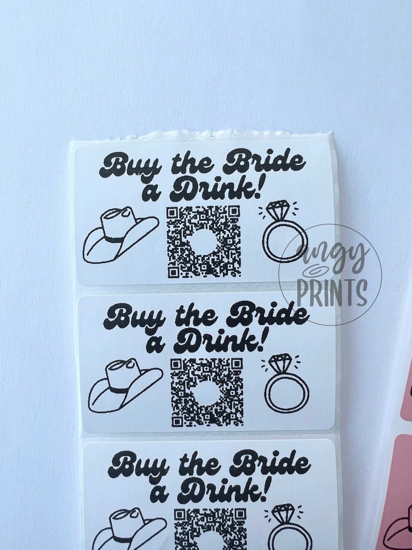 Last Rodeo Buy the Bride a Drink QR Code Sticker Thermal Labels for Bachelorette Party Nashville Western Theme