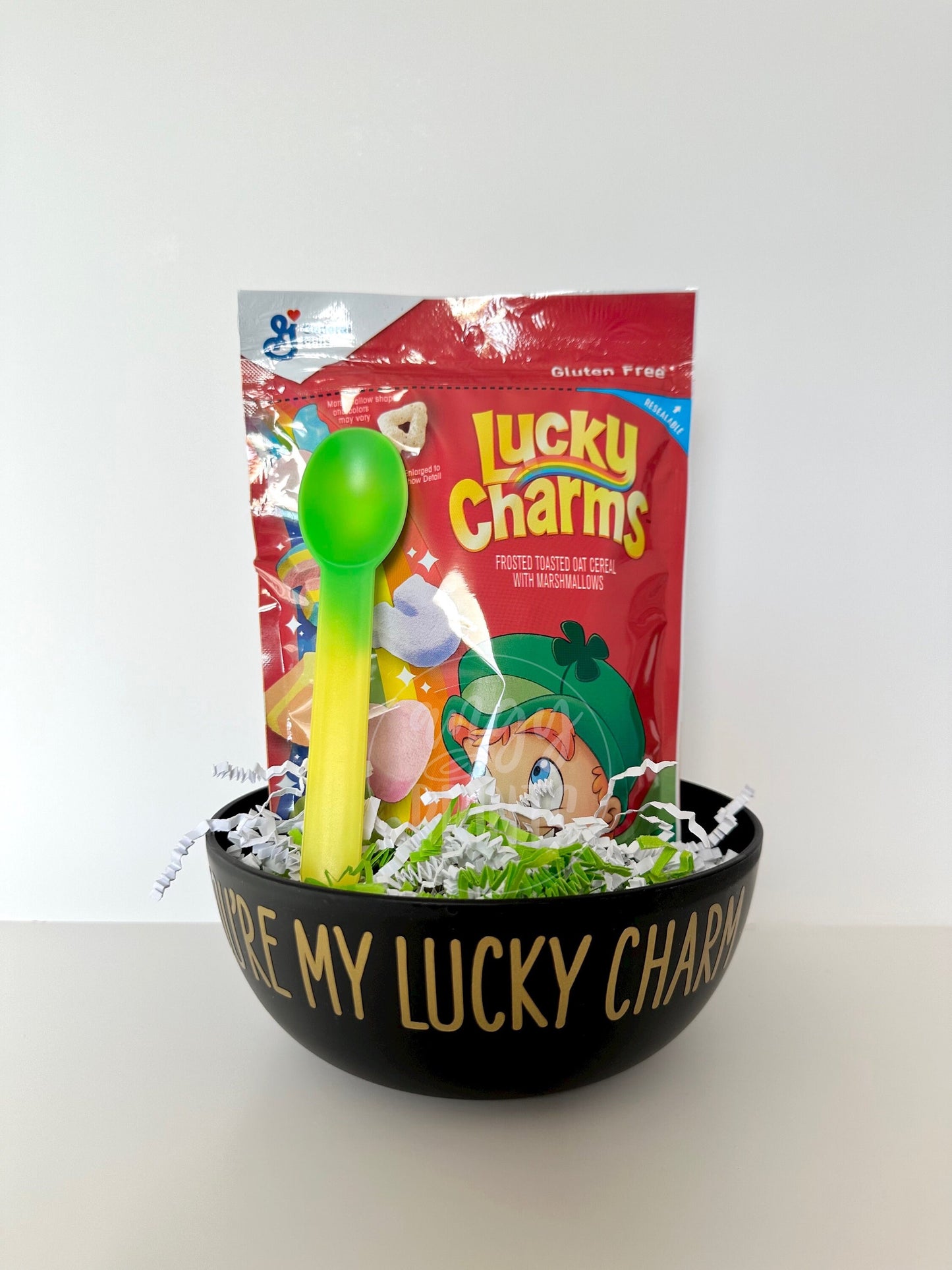 St. Patricks Day You’re My Lucky Charm Plastic Cerealsly Bowl Gift for Kids, Adults, Cereal Lovers, Personalized Bowl w Color Changing Spoon