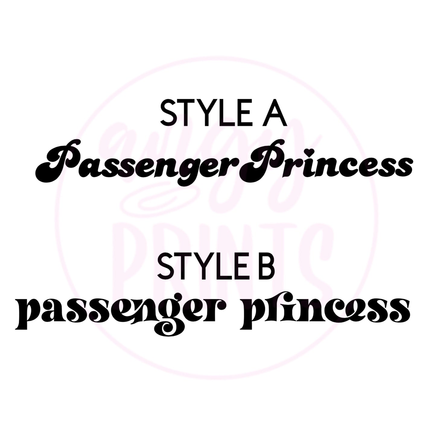 Passenger Princess Car Mirror Decal | Cute Decals | Car Accessories | Car Decal Stickers
