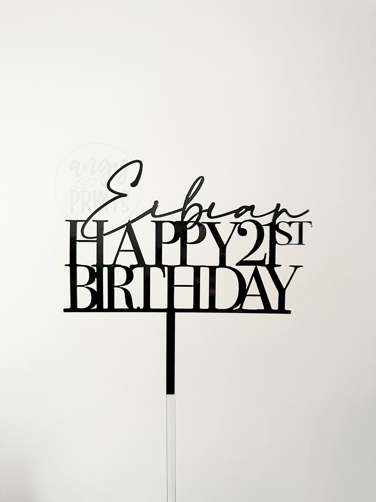 Happy 21st Birthday Birthday Cake Topper | Personalized Name | Cake Decoration | Custom Name and Age Cake Topper