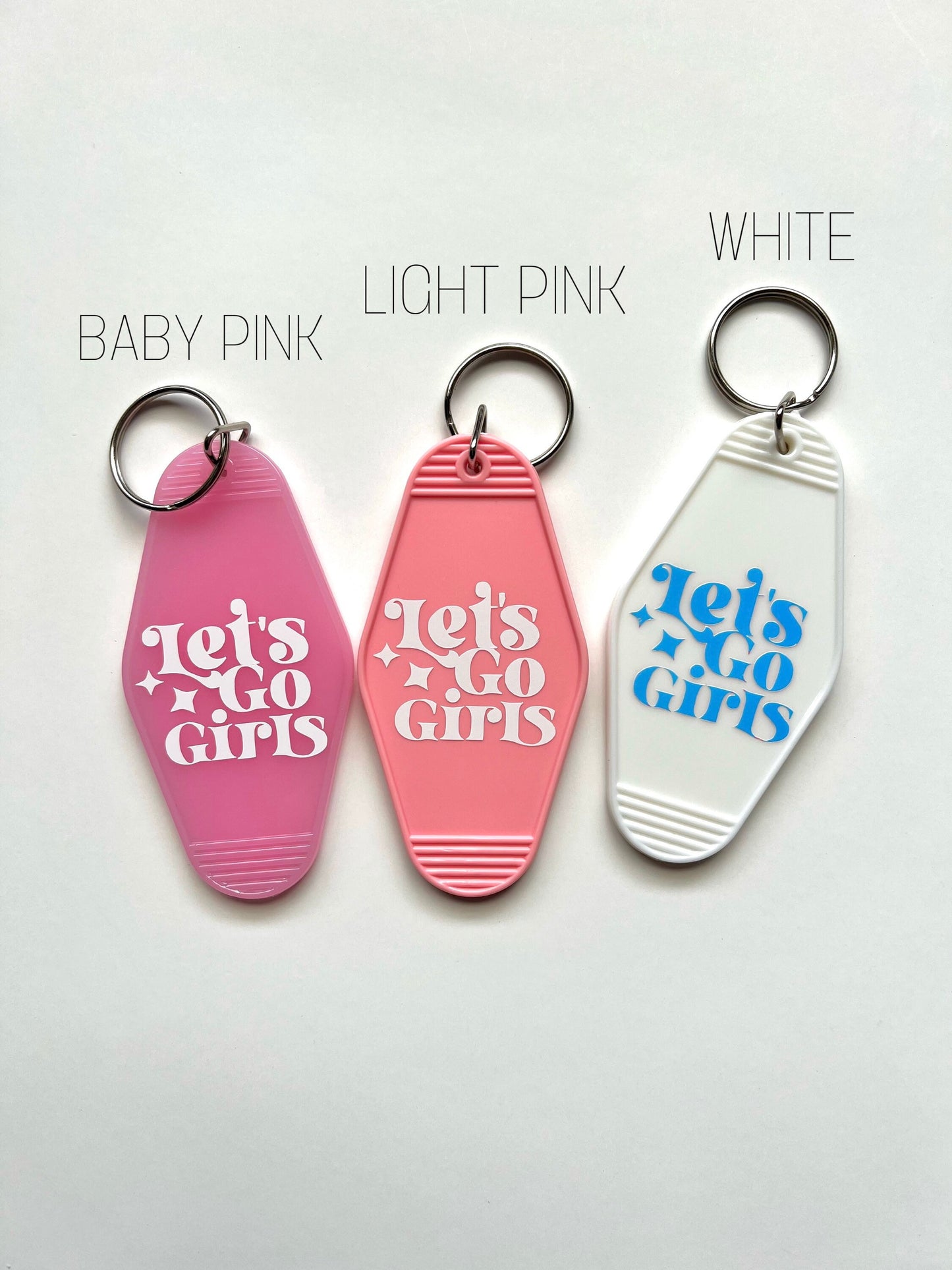 Let's Go Girls Retro Motel Keychain Party Favor for Bachelorette, Nashville Gift, Cowgirl