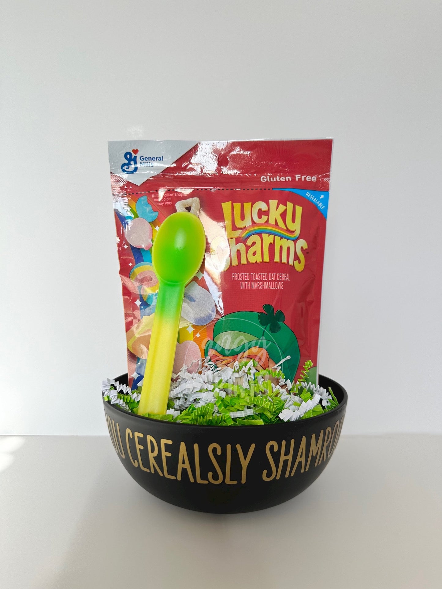 St. Patricks Day You’re My Lucky Charm Plastic Cerealsly Bowl Gift for Kids, Adults, Cereal Lovers, Personalized Bowl w Color Changing Spoon
