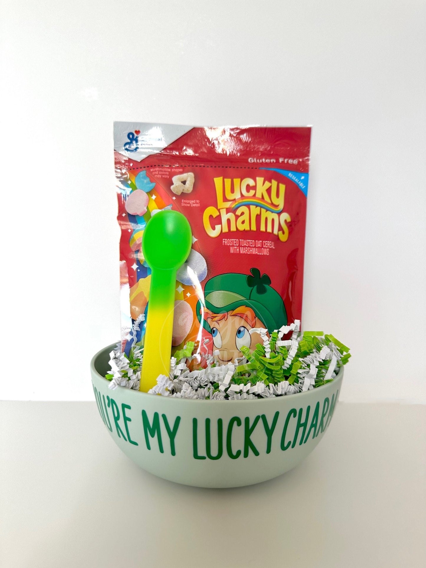 St. Patricks Day You’re My Lucky Charm Plastic Cerealsly Bowl Gift for Kids, Adults, Cereal Lovers, Personalized Bowl w Color Changing Spoon