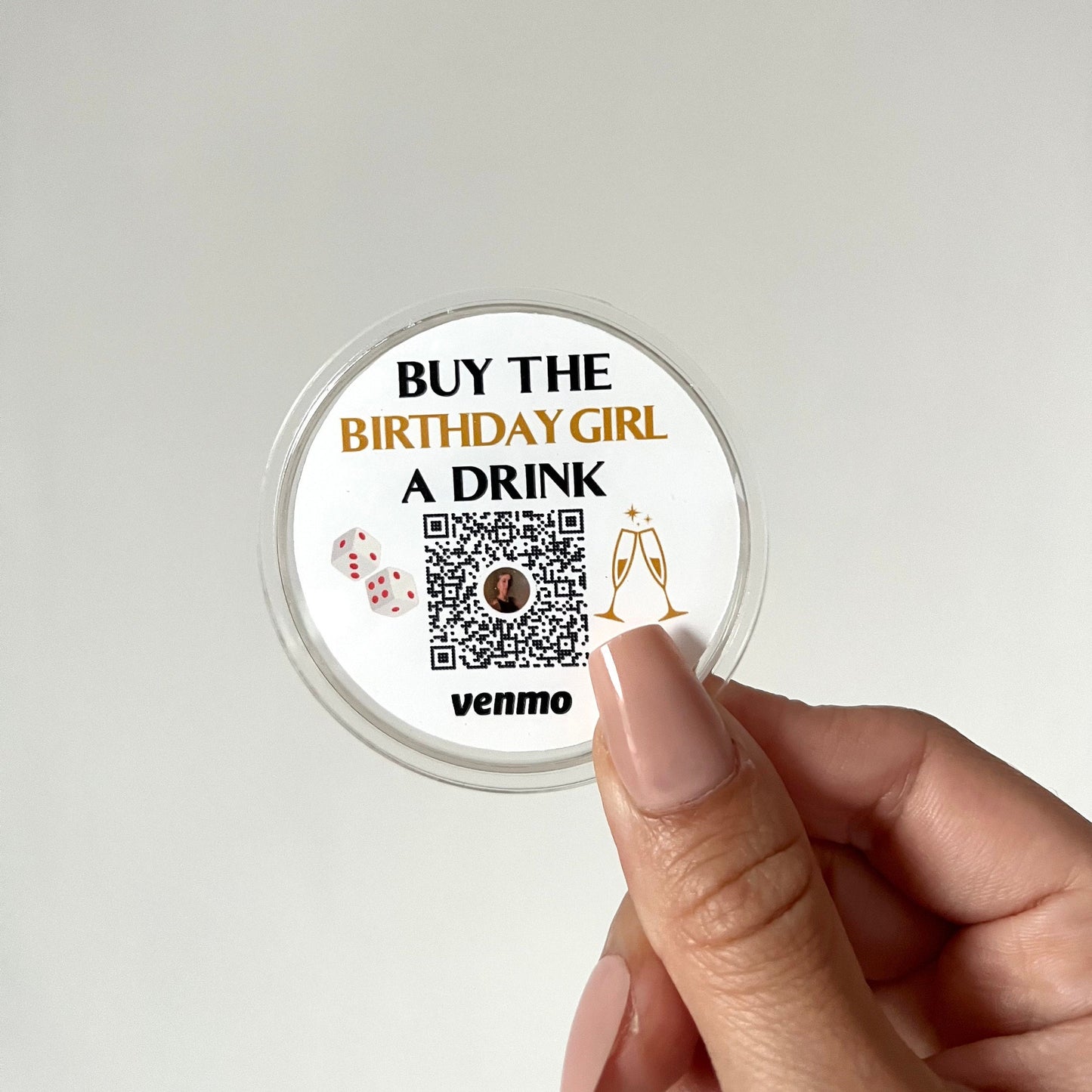 21st Birthday Party, Legal to drink, Venmo QR Sticker Code Buttons