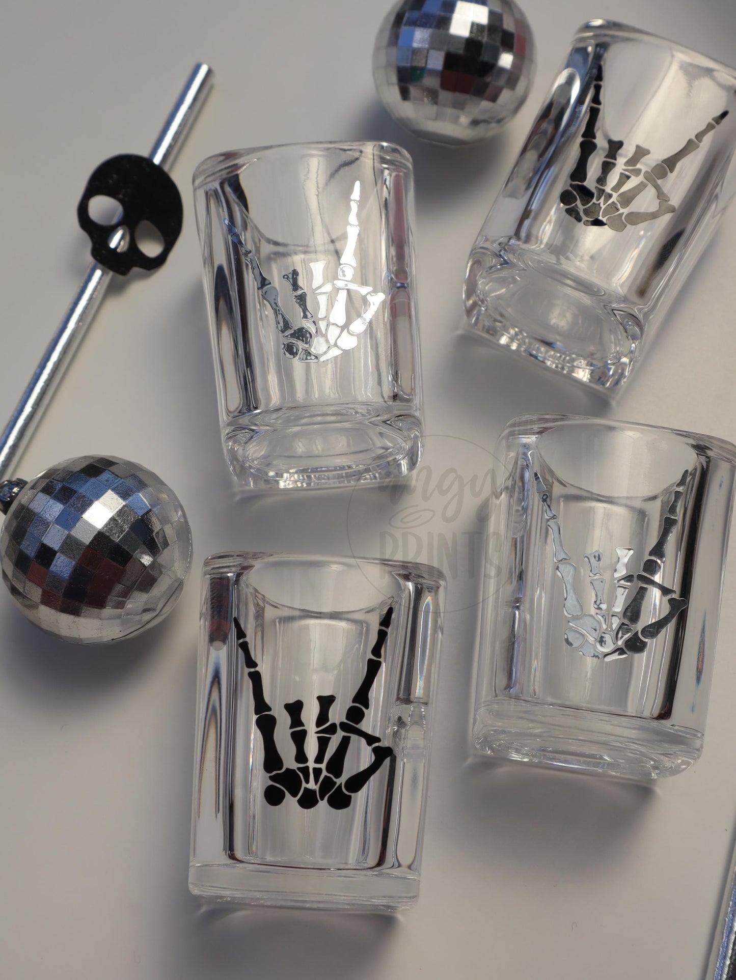 Til Death Do Us Party Shot Glasses Spooky Halloween 2024 Skeleton Rockstar | Bachelorette Party, RIP Single Life | Halloween Party