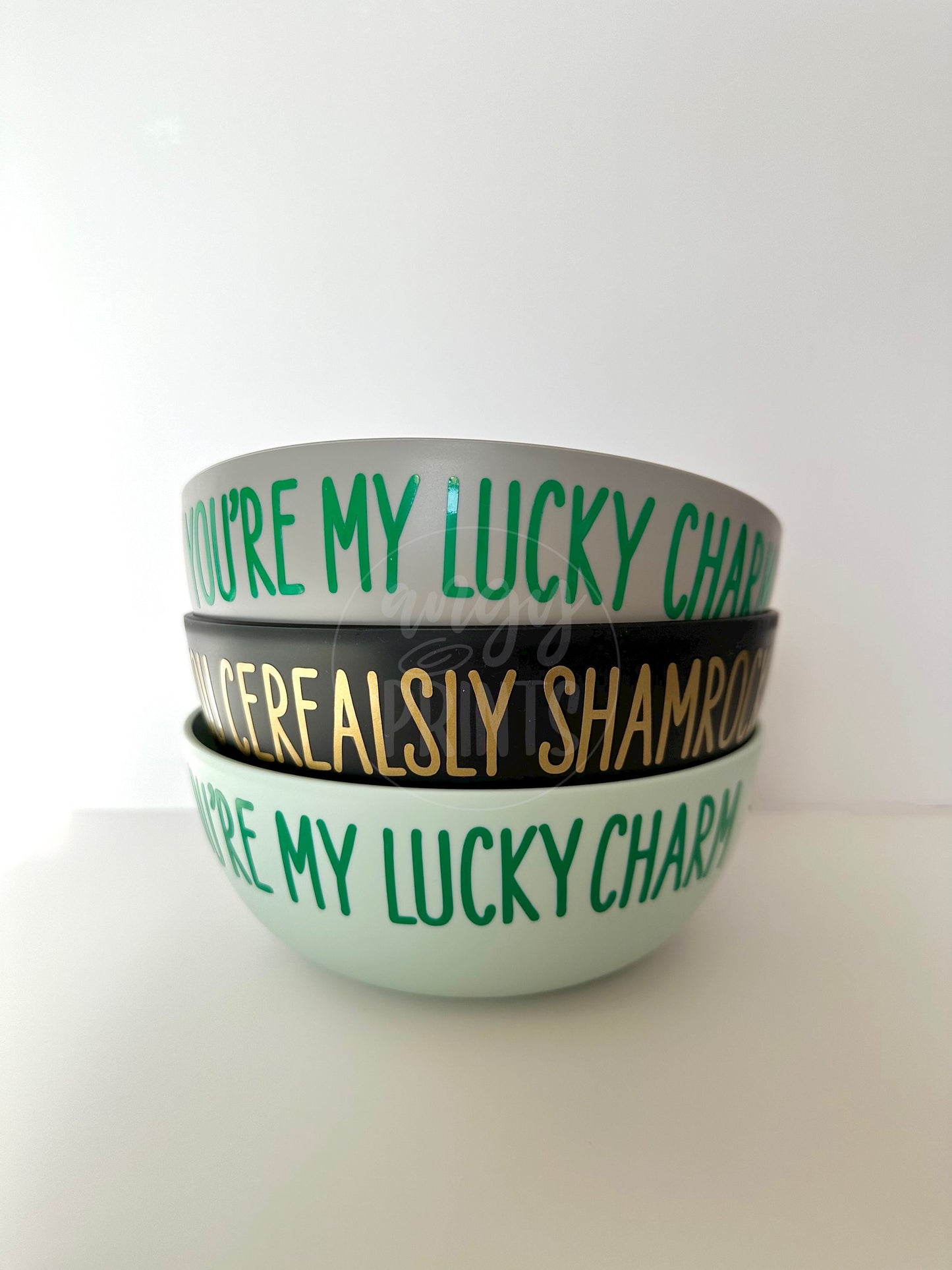 St. Patricks Day You’re My Lucky Charm Plastic Cerealsly Bowl Gift for Kids, Adults, Cereal Lovers, Personalized Bowl w Color Changing Spoon