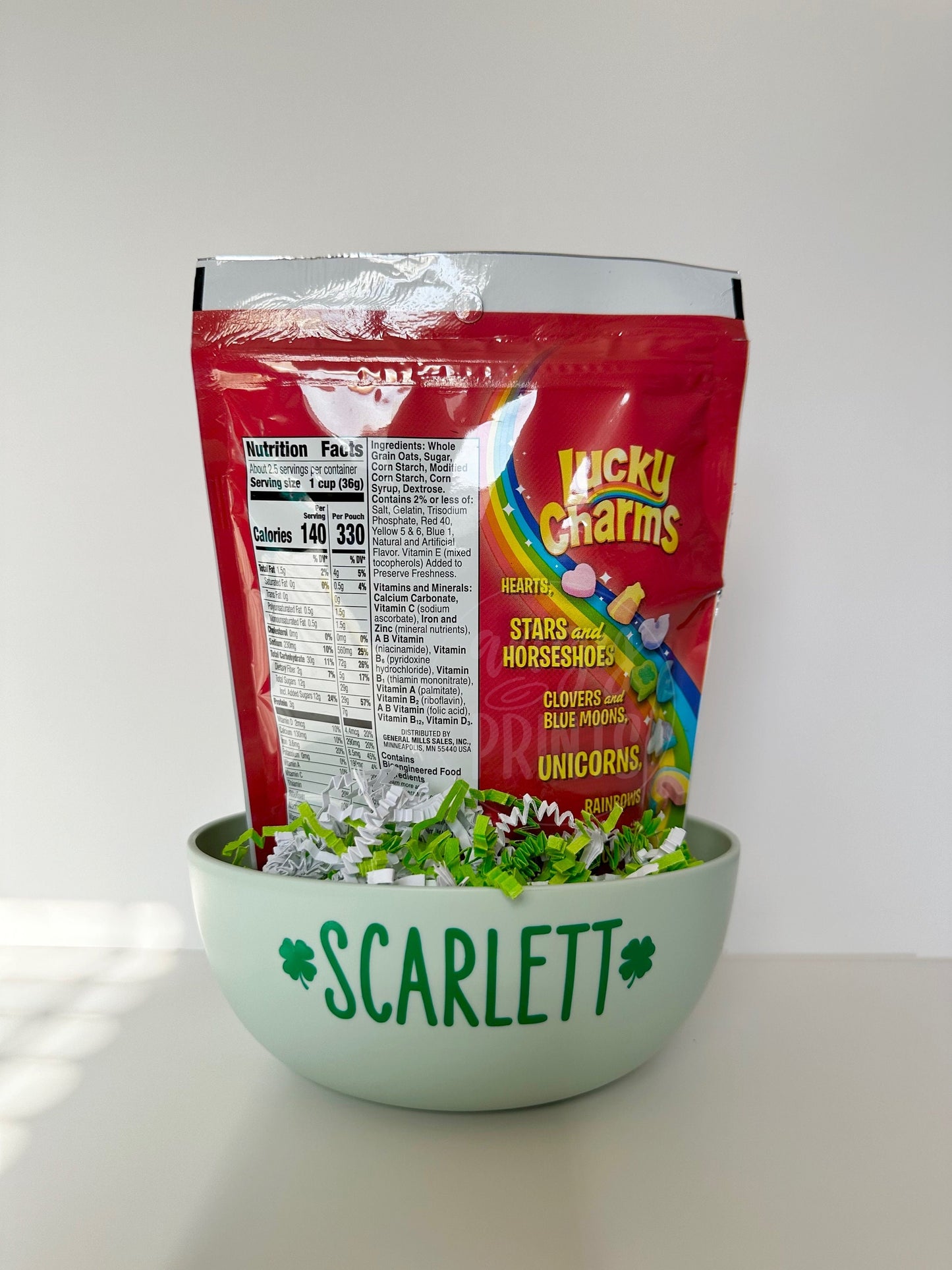 St. Patricks Day You’re My Lucky Charm Plastic Cerealsly Bowl Gift for Kids, Adults, Cereal Lovers, Personalized Bowl w Color Changing Spoon