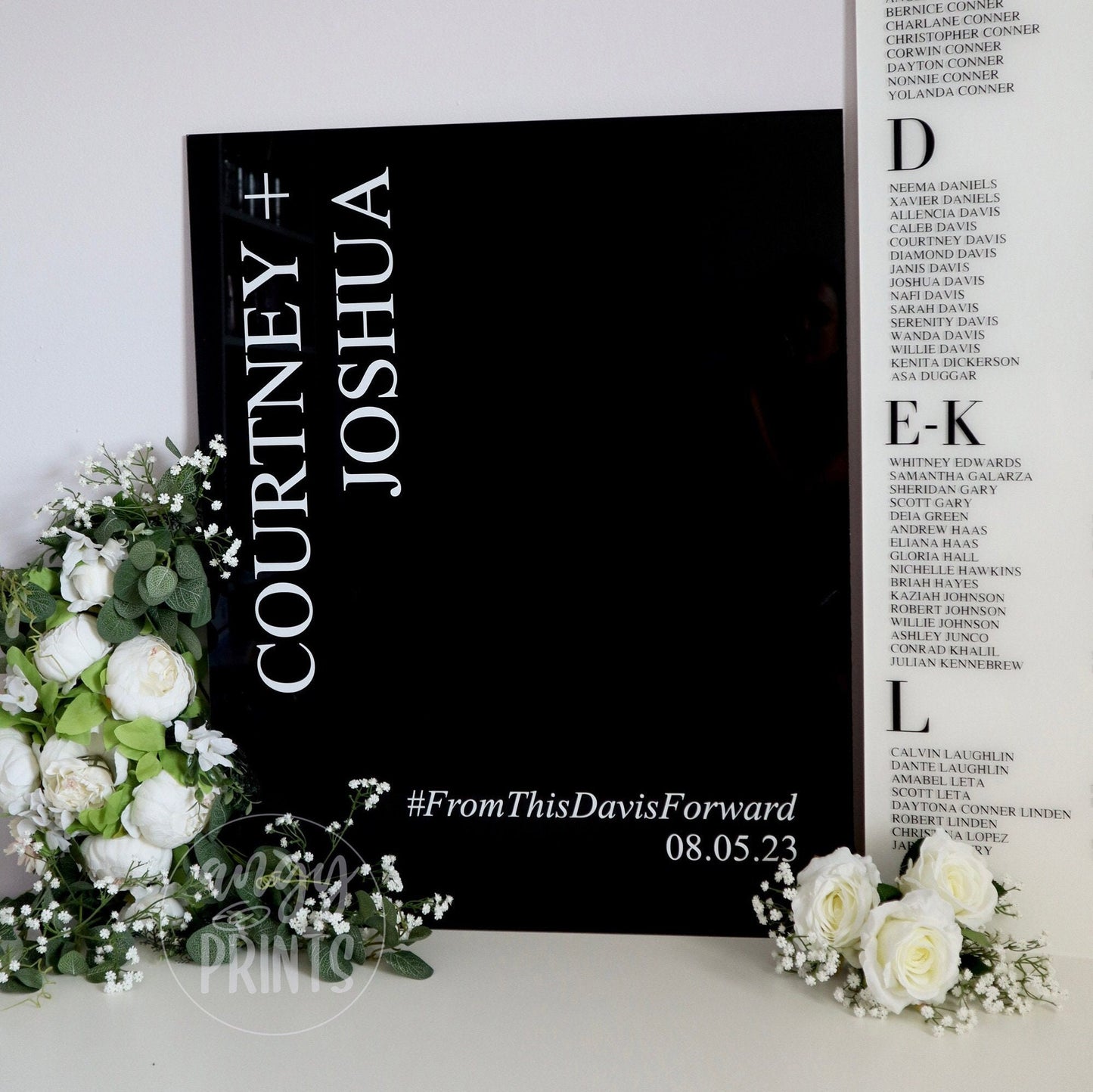 Custom Wedding Welcome Acrylic Sign Black and White Signage | Classic | Modern | Simple Signage