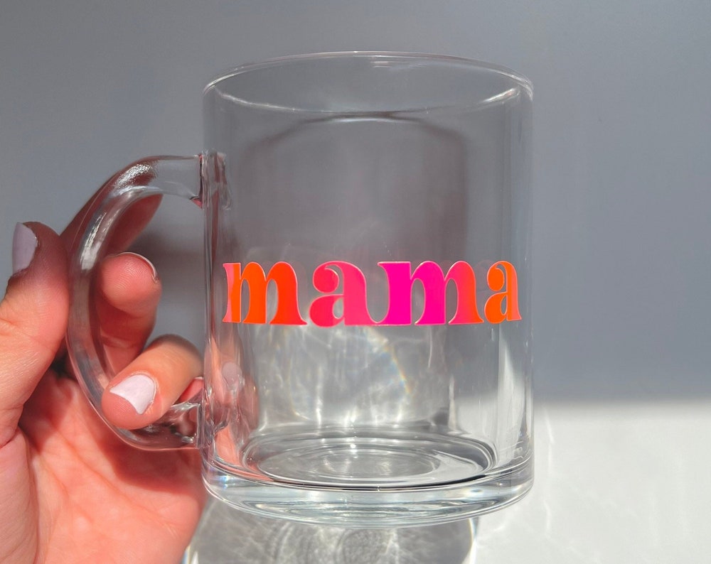 Mama Clear Glass Mug 12oz