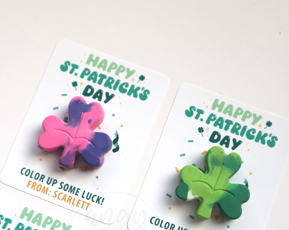 St. Patrick’s Day Shamrock Mini Colorful Crayon Favors