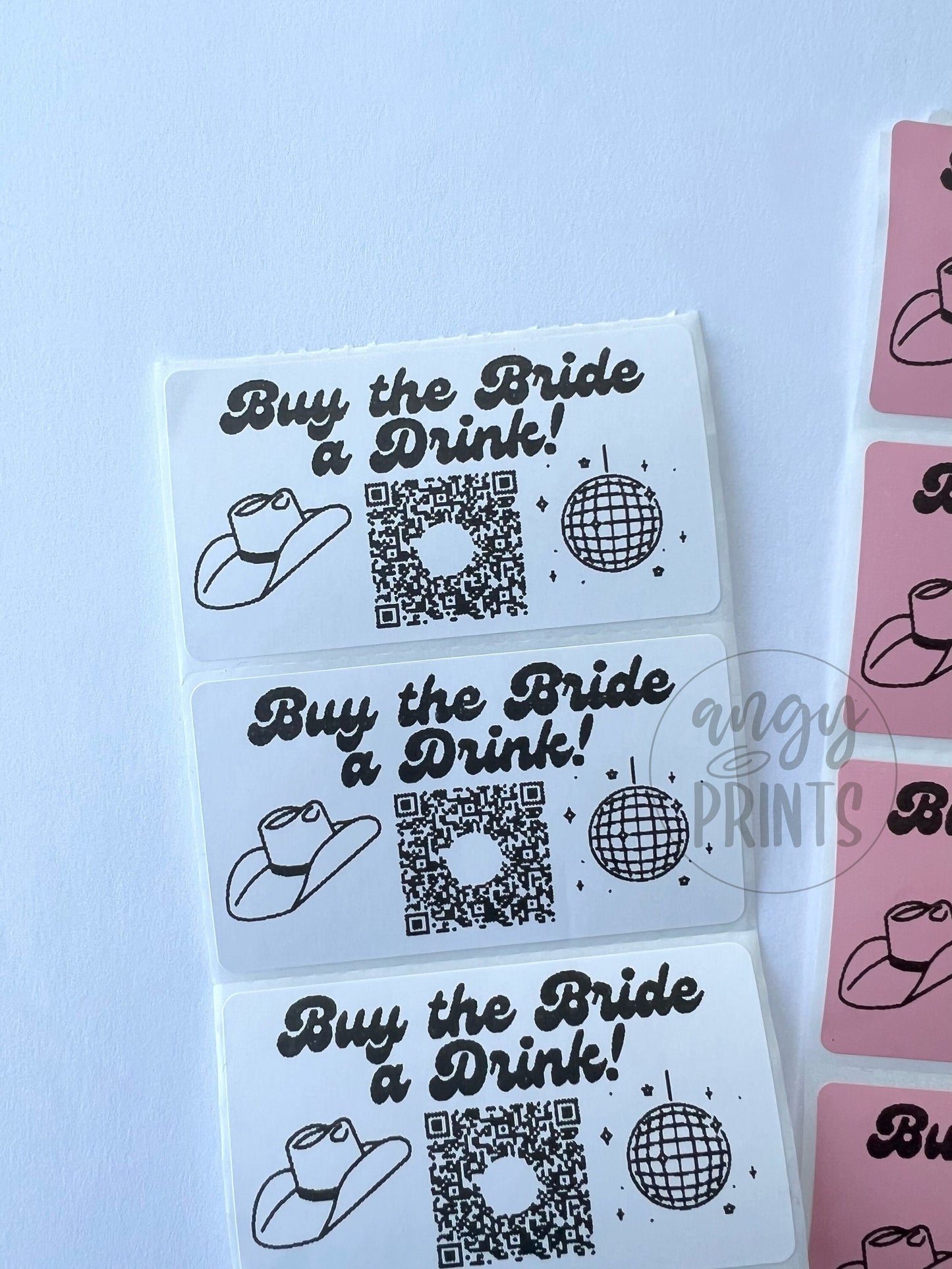 Space Cowgirl Disco Buy the Bride a Drink QR Code Sticker Thermal Labels for Bachelorette Party Last Rodeo  Nashville Western Theme