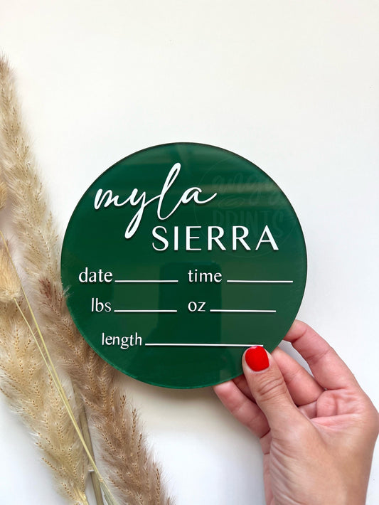 Birth Stats Acrylic Sign Arrival Announcement  for Newborn Baby, Gifts for Baby, Newborn Photo Props, Newborn Announcements
