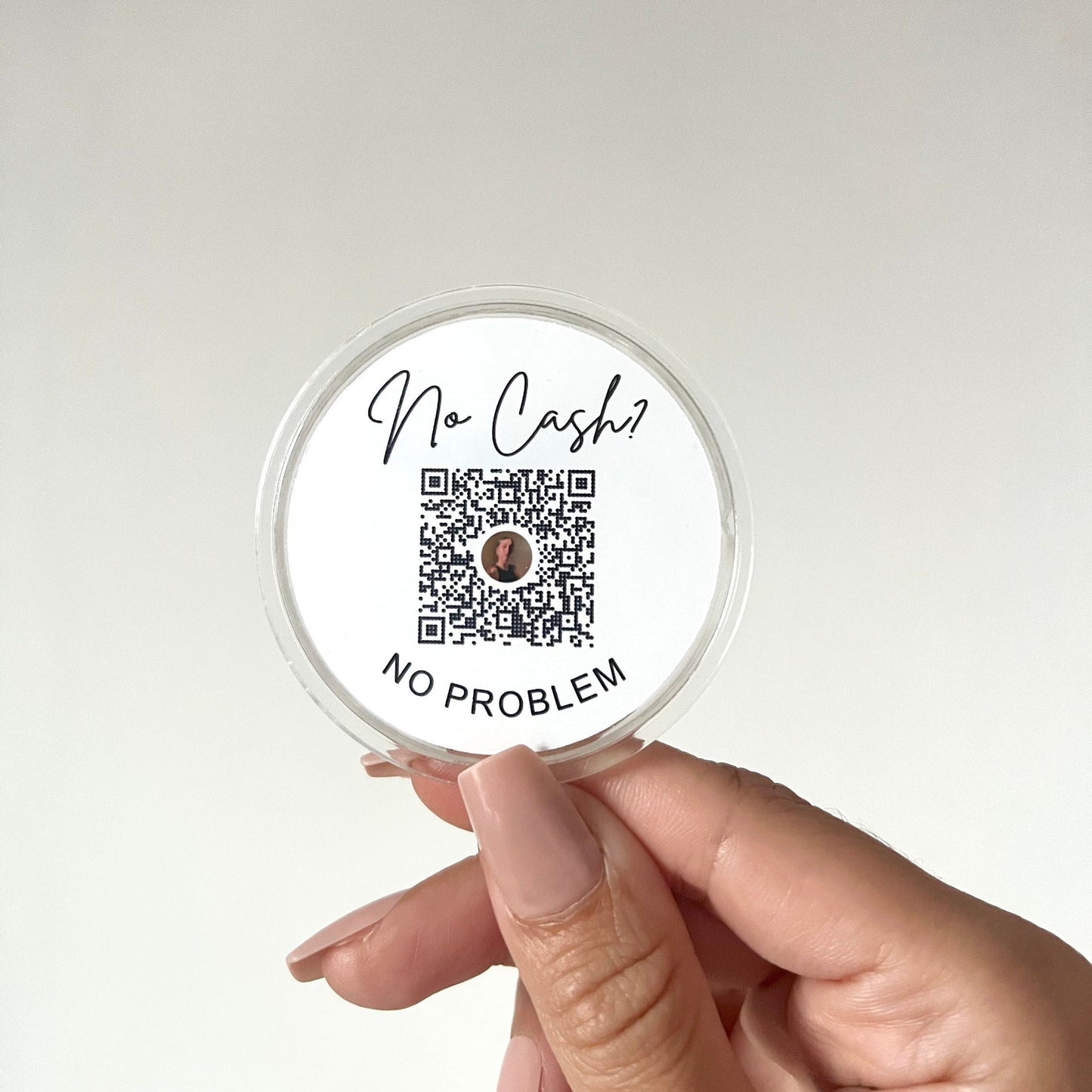 Tip Your Bartender No Cash No Problem Venmo QR Sticker Code Button