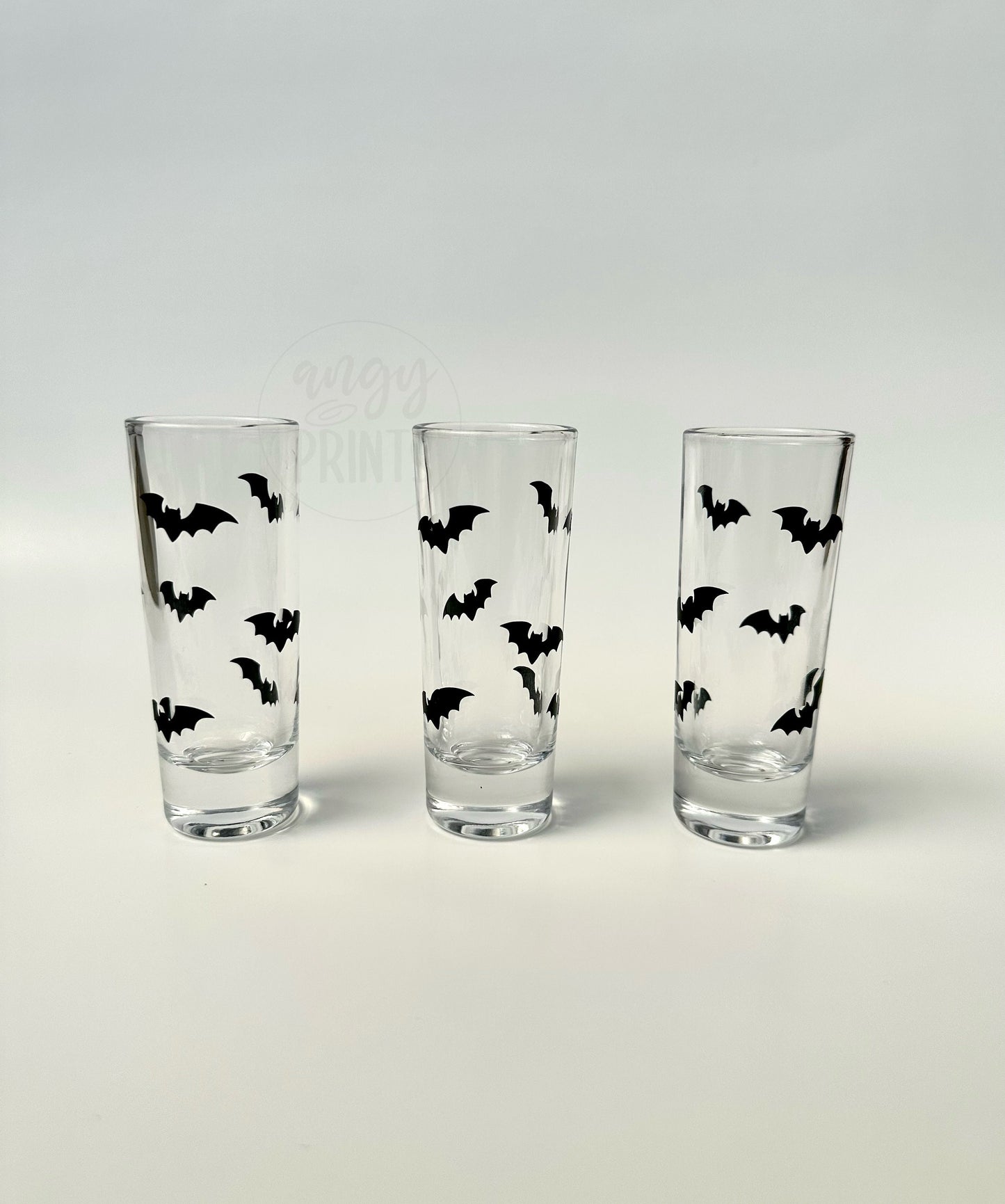 Bats Spooky Halloween Theme Shot Glasses Bachelorette Party, Till Death Do Us Party, Birthday Party Halloween Party Glassware