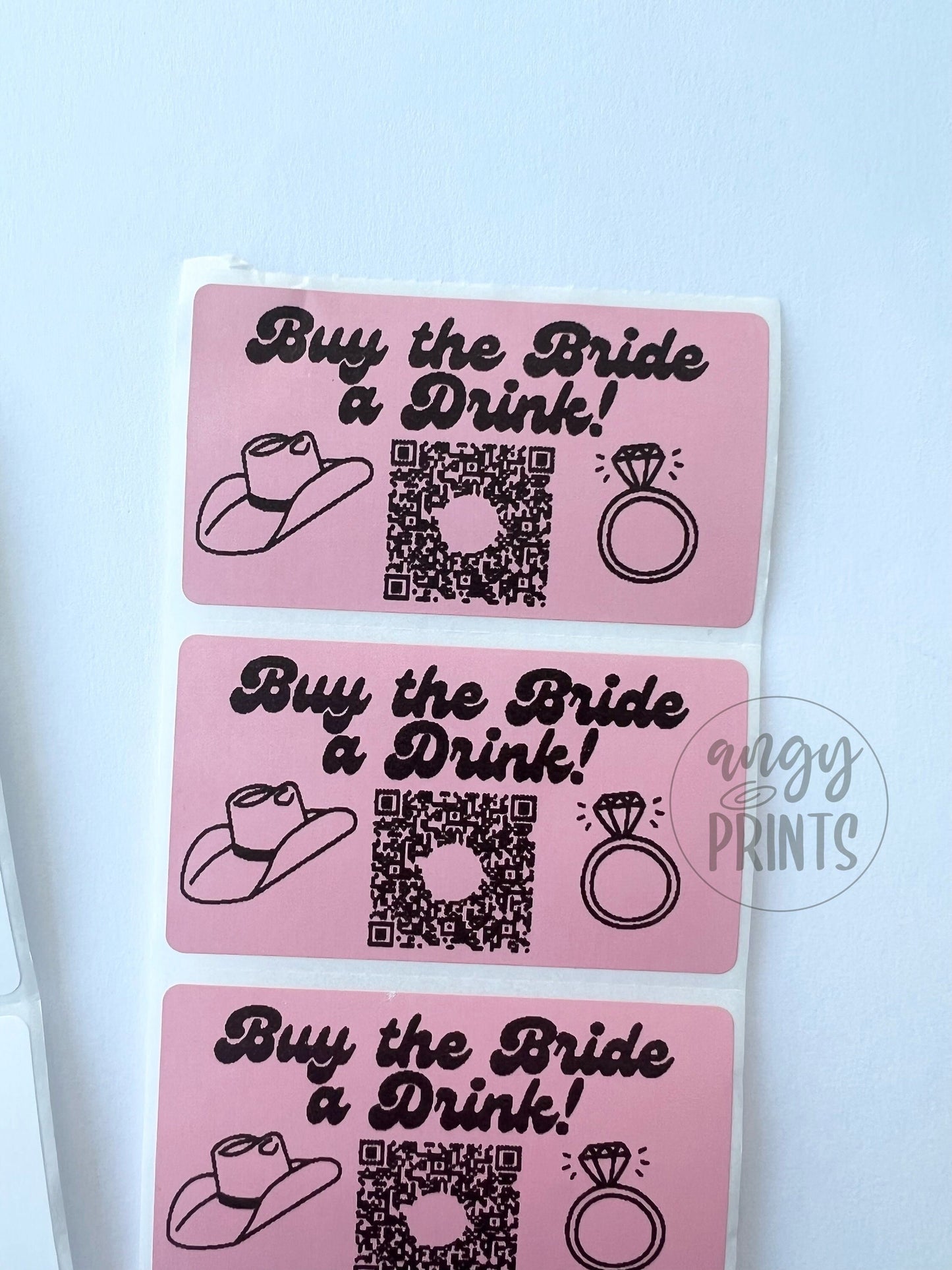 Last Rodeo Buy the Bride a Drink QR Code Sticker Thermal Labels for Bachelorette Party Nashville Western Theme