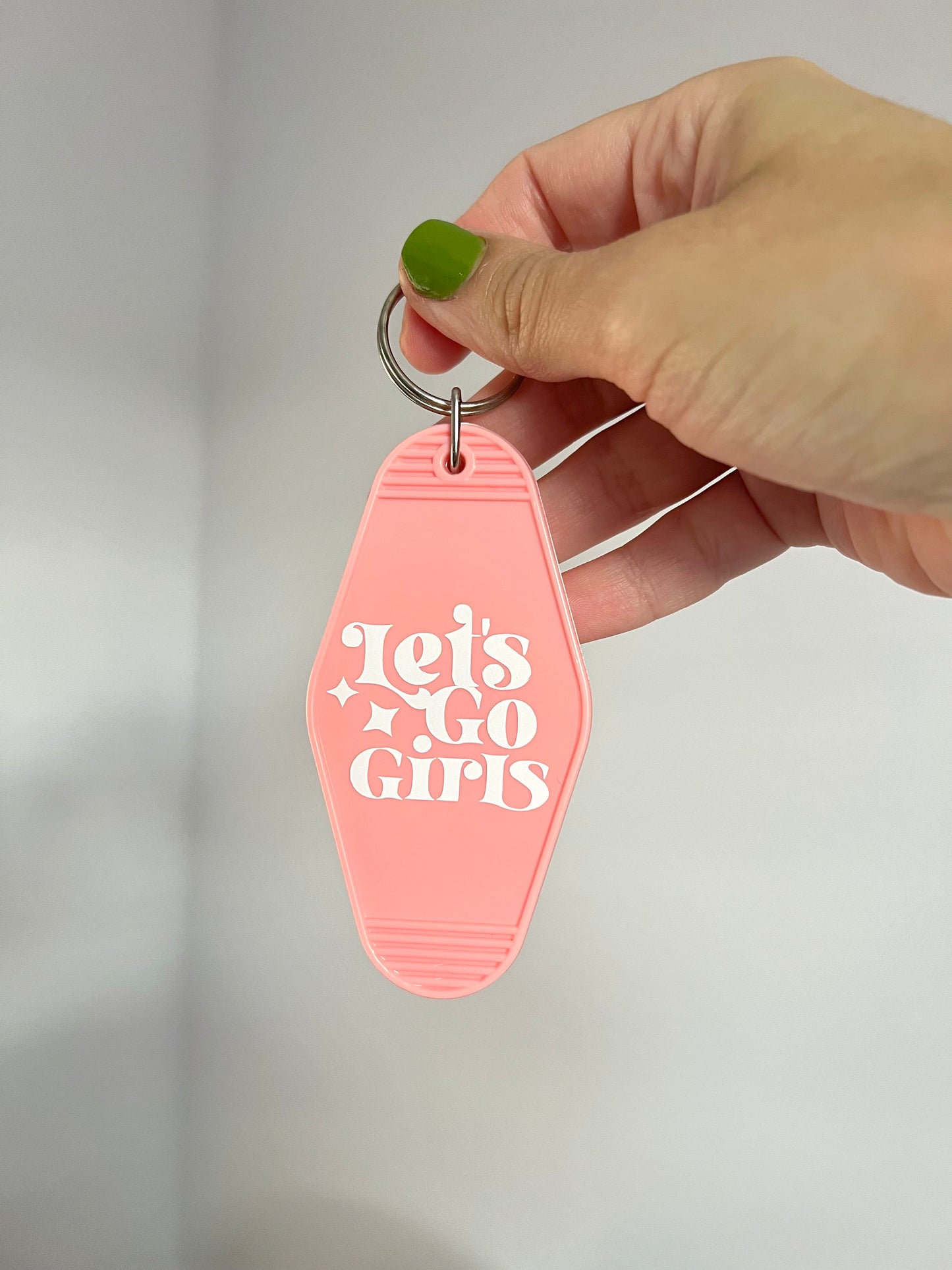 Let's Go Girls Retro Motel Keychain Party Favor for Bachelorette, Nashville Gift, Cowgirl
