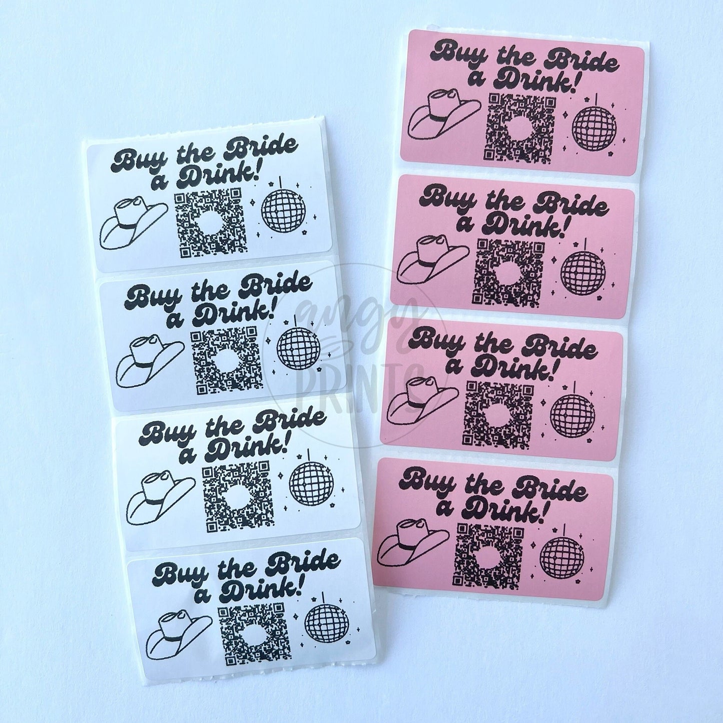 Space Cowgirl Disco Buy the Bride a Drink QR Code Sticker Thermal Labels for Bachelorette Party Last Rodeo  Nashville Western Theme