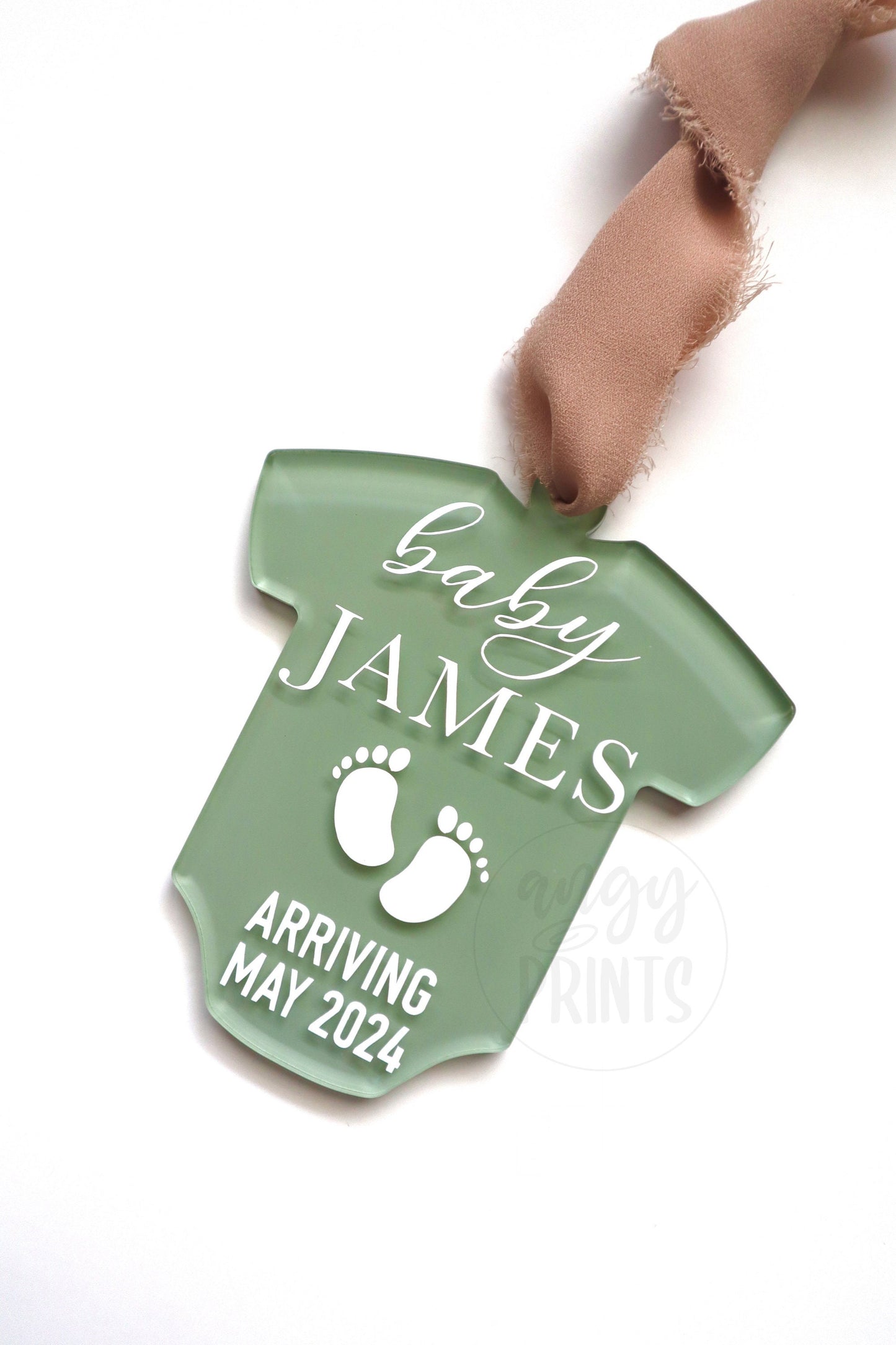 Expecting Baby Announcement Acrylic Christmas Ornament 2023 | Parents to Be | Family Gifts | Pregnancy Baby Keepsake | Pregnancy Photo Op