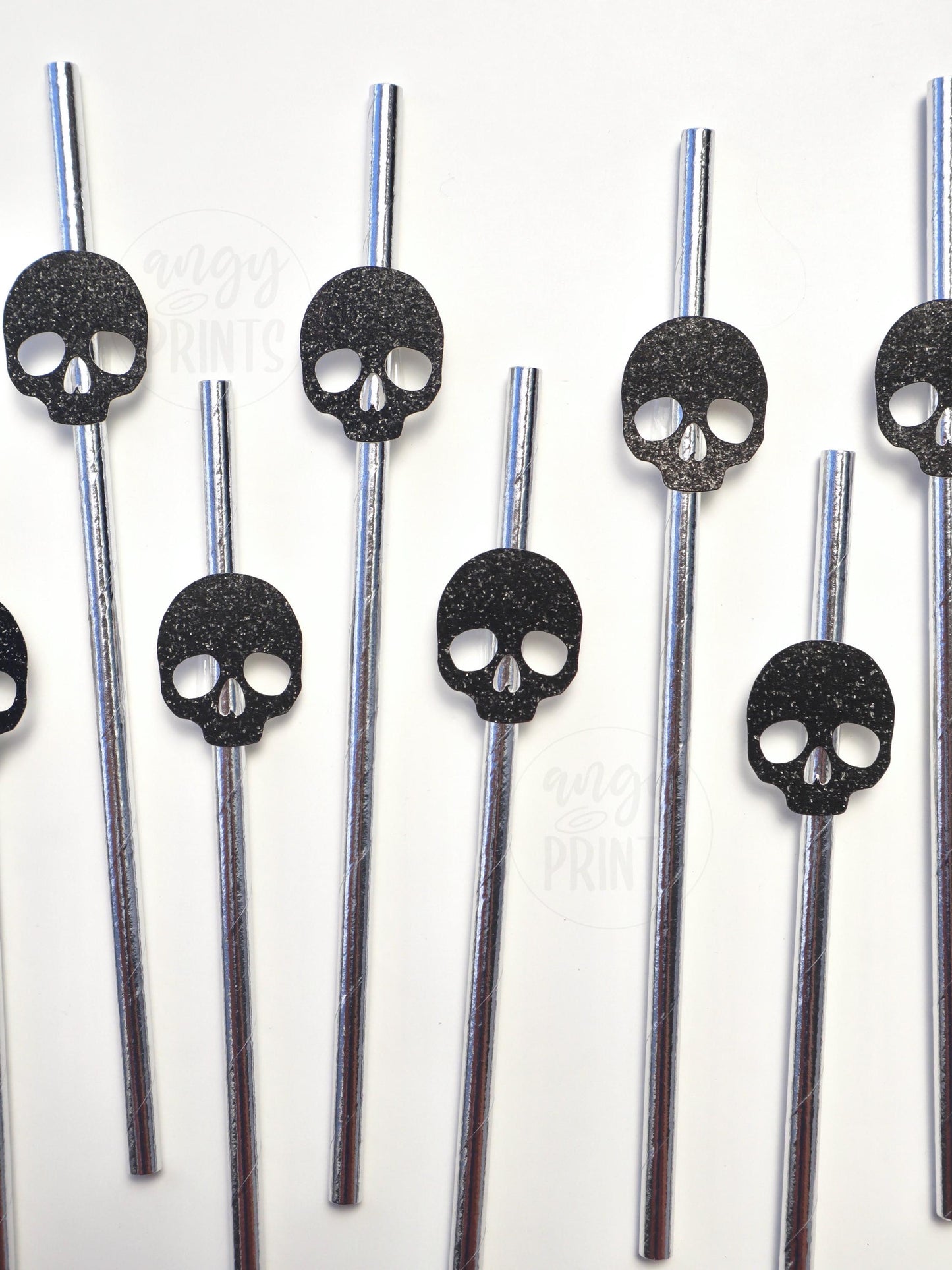 Til Death Do Us Party Glitter Black Skeleton Paper Straws Spooky Halloween 2024 | Bachelorette Party, RIP Single Life | Halloween Party