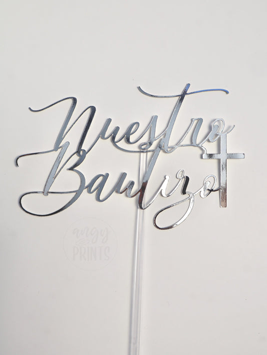 Nuestro Bautizo  Cake Topper | Spanish | Cake Decoration | Baptism Cake Topper