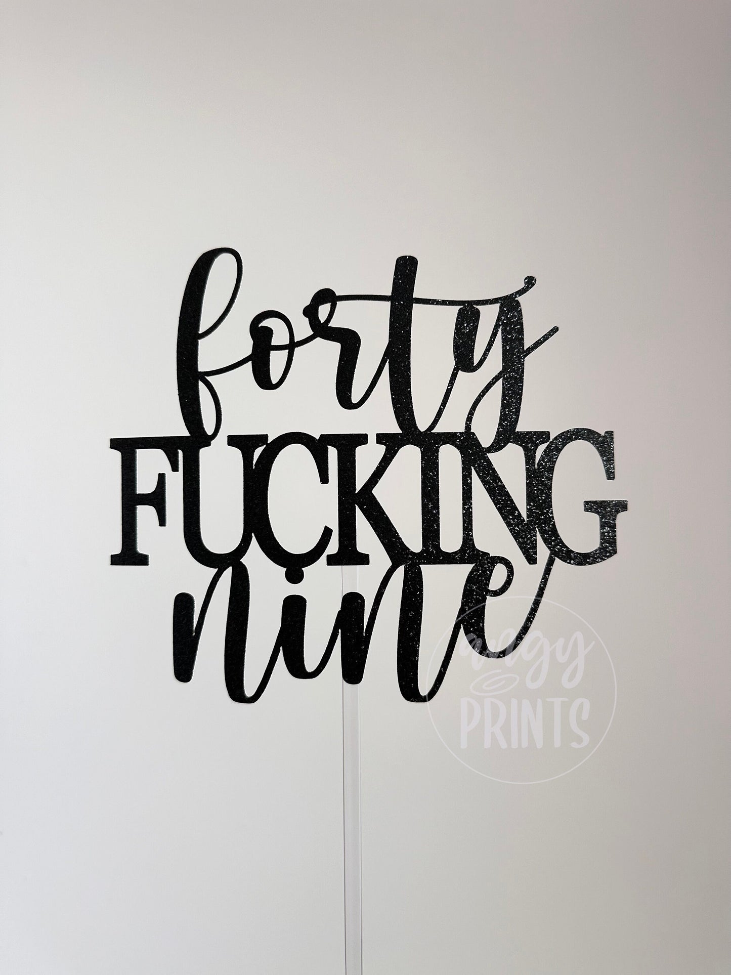 Twenty Fucking Three Birthday Cake Topper in Glitter Hot Pink, Black for Birthday Party | 21 22 23 24 25 26 27 28 29 Cake Topper