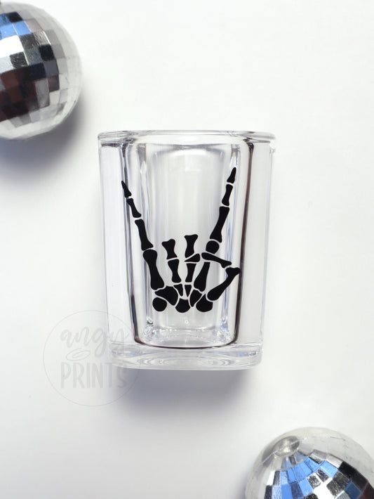 Til Death Do Us Party Shot Glasses Spooky Halloween 2024 Skeleton Rockstar | Bachelorette Party, RIP Single Life | Halloween Party