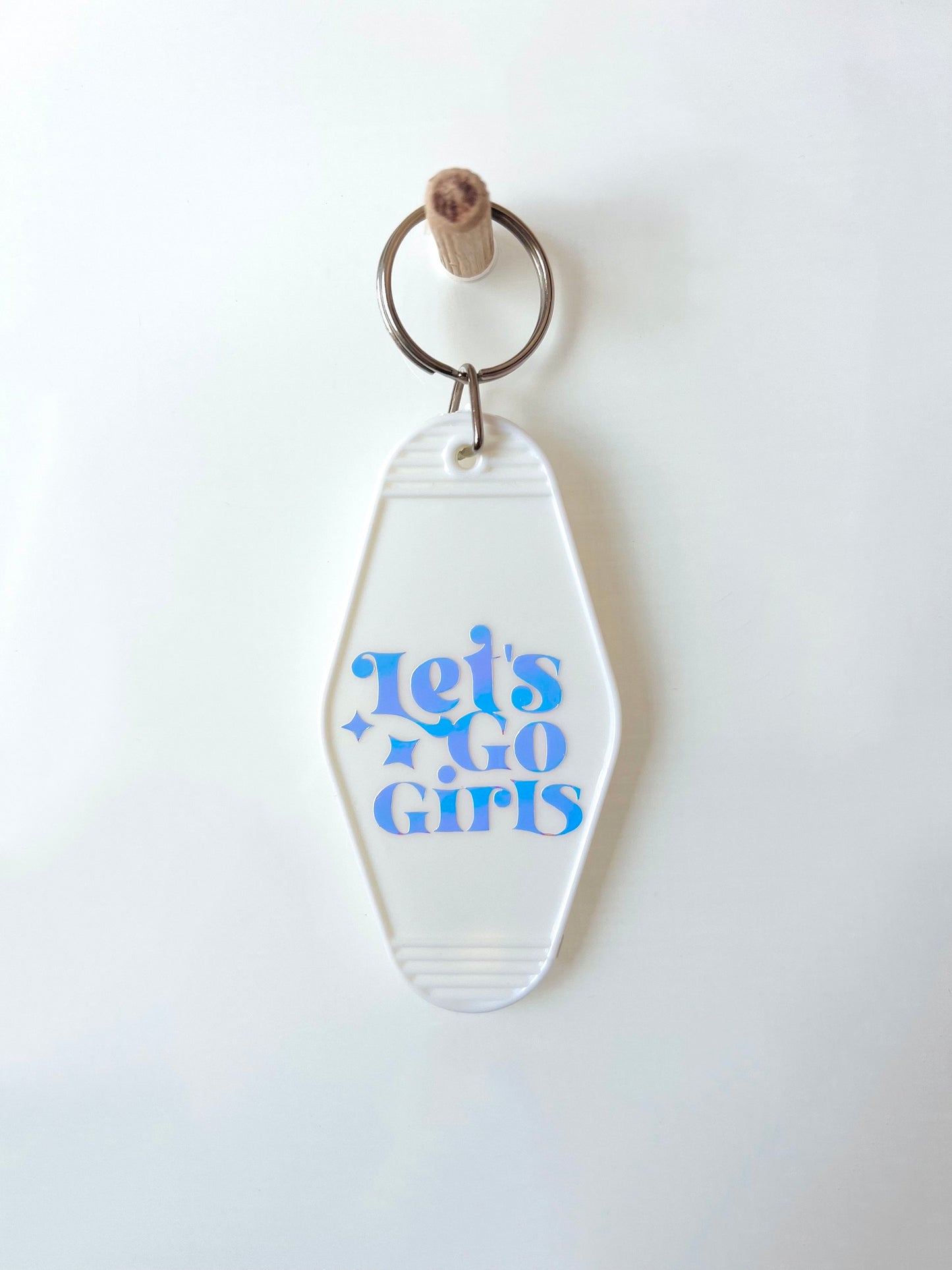 Let's Go Girls Retro Motel Keychain Party Favor for Bachelorette, Nashville Gift, Cowgirl
