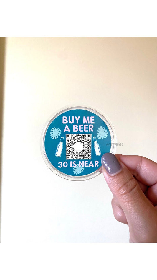 Birthday Party Venmo QR Sticker Code Buttons